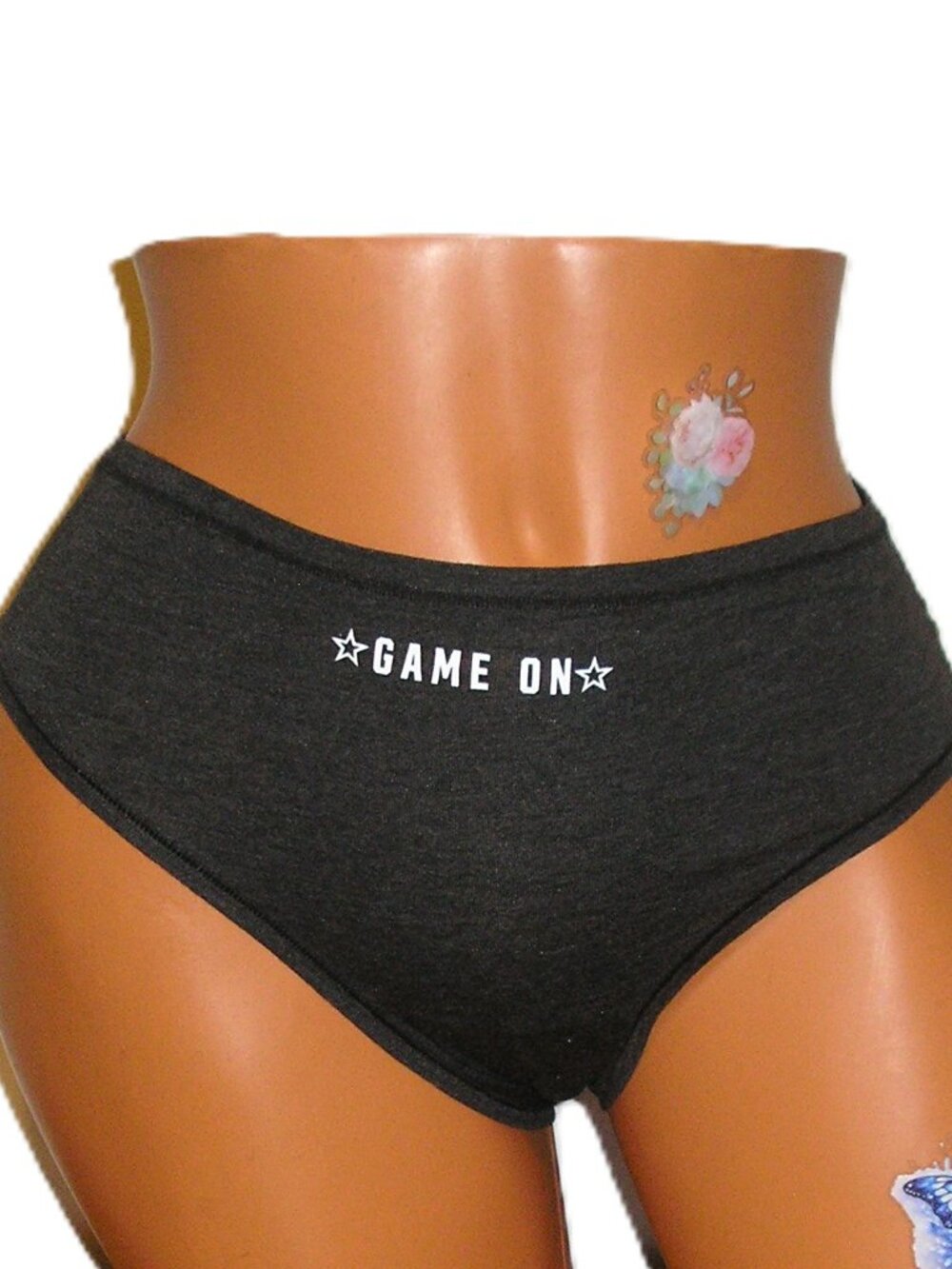Victoria's Secret Pink - Football Game On Dark Gray Cheeky Panties, Large NWOT